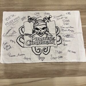 Pirates of the Caribbean Signed Pillow Cases By Disney Characters-Lot Of 3 Cases